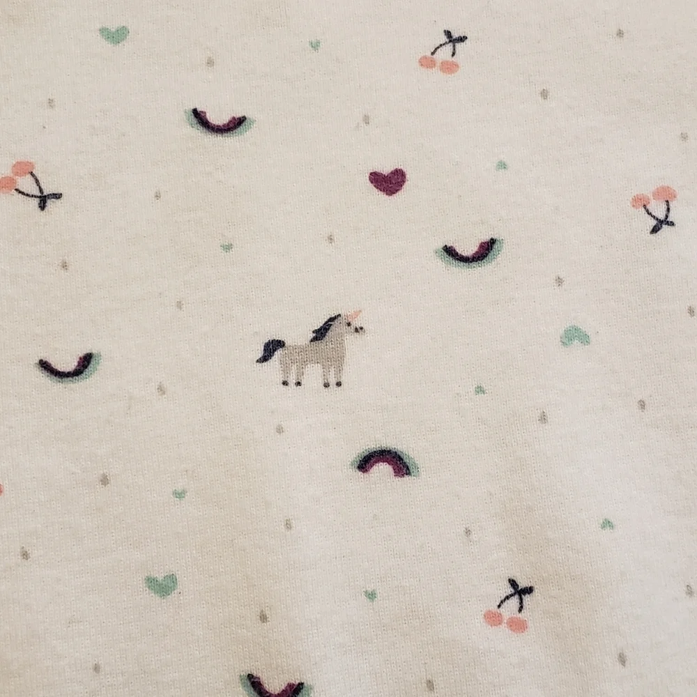 Carter's White Unicorn Print Baby Onesie Size 12 Months